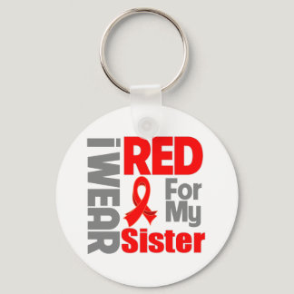 Sister - I Wear Red Ribbon Keychain