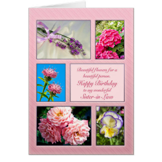 Sister-in-law, beautiful flowers birthday card