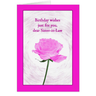 Sister in Law Birthday Beautiful Pink Rose