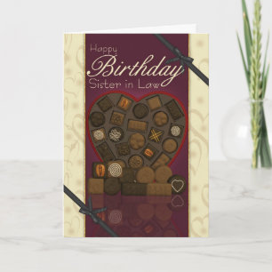 Sister in Law Birthday Card - Chocolates
