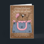 Sister-in-Law Birthday Card - Cute Cat Purse Pet<br><div class="desc">Sister-in-Law Birthday Card - Cute Cat Purse Pet</div>