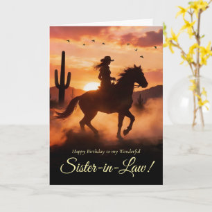 Sister in Law Birthday Cute Funny Country Western Card