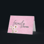 sister-in-law  birthday daisy on pink gingham card<br><div class="desc">Birthday for sister-in-law on pink and white faded gingham background with white daisies.</div>