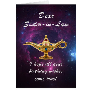 Sister In Law Birthday Magic Lamp  Cards
