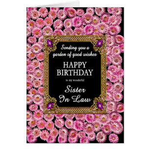 Sister-in-Law Birthday Pink Daisies Cards