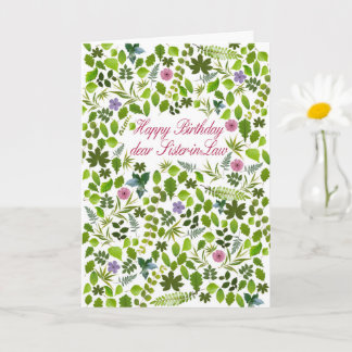 Sister-in-Law Birthday Scattered Leaves Card