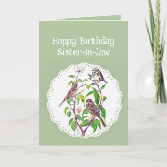 Sister-in-law Birthday Song Sparrows, Cute Birds