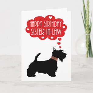 Sister-in-Law Birthday With Silhouette Scottish Card