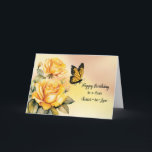 Sister in Law Birthday Yellow Roses with Butterfly Card<br><div class="desc">Extend warm birthday wishes to your sister-in-law with this delightful card. Adorned with watercolor yellow roses and a playful monarch butterfly,  it's a celebration of the joy she brings into your family. A thoughtful and heartwarming tribute for a special sister-in-law on her birthday.</div>