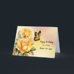 Sister in Law Birthday Yellow Roses with Butterfly Card<br><div class="desc">Extend warm birthday wishes to your sister-in-law with this delightful card. Adorned with watercolor yellow roses and a playful monarch butterfly,  it's a celebration of the joy she brings into your family. A thoughtful and heartwarming tribute for a special sister-in-law on her birthday.</div>