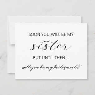 Sister in law bridesmaid proposal flat card