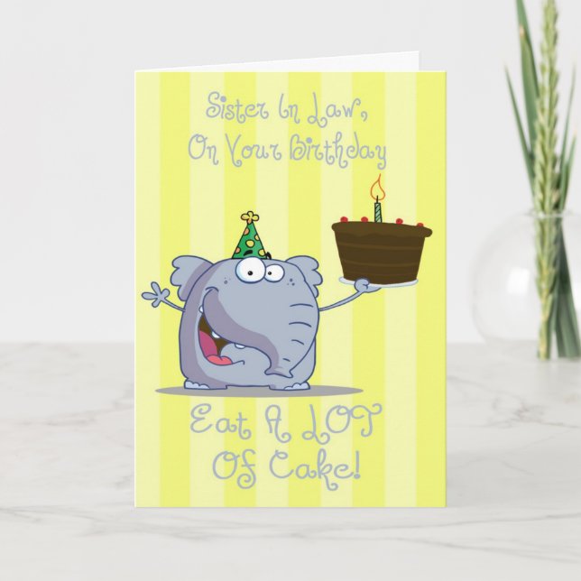 Sister In Law Eat More Cake Birthday Card (Front)