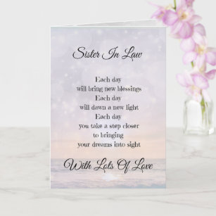 Sister In Law Encouragement poem Greeting Card