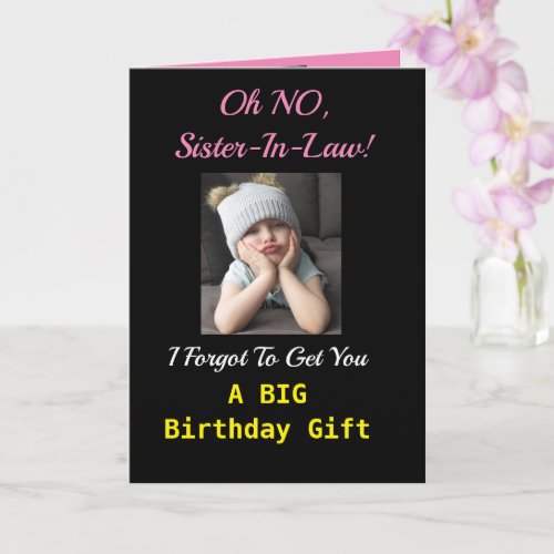 Sister_In_Law Funny Birthday Cute Girl  Card