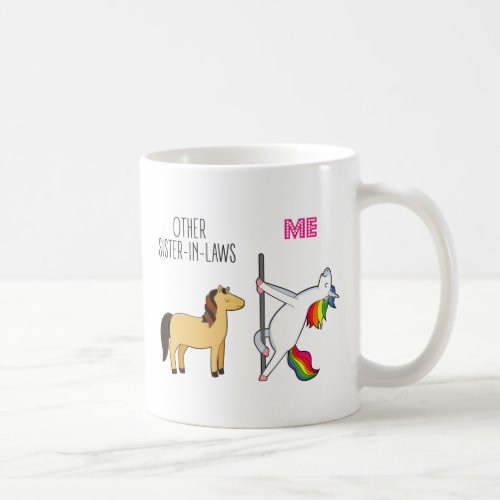 Sister In Law Funny Unicorn Birthday Coffee Mug