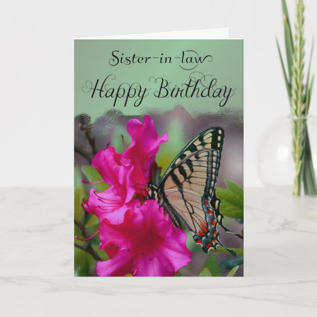 Sister-in-Law / Happy Birthday - Butterfly Card (Front)