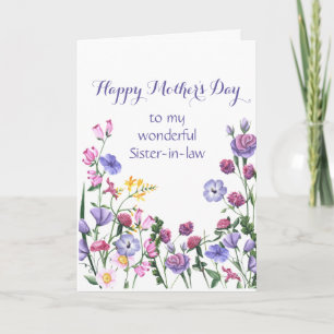 Sister-in-law Happy Mother's Day Colorful Flowers Holiday Card