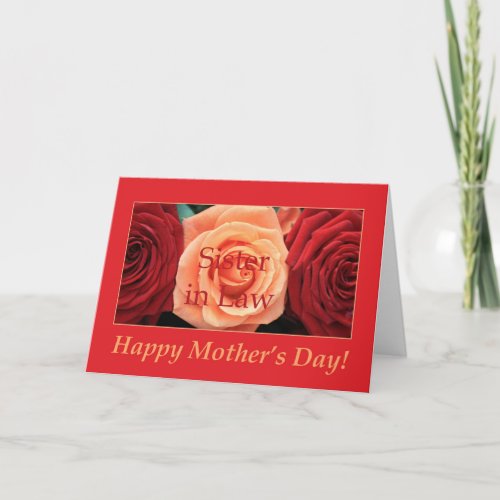 Sister in Law  Happy Mothers Day rose card