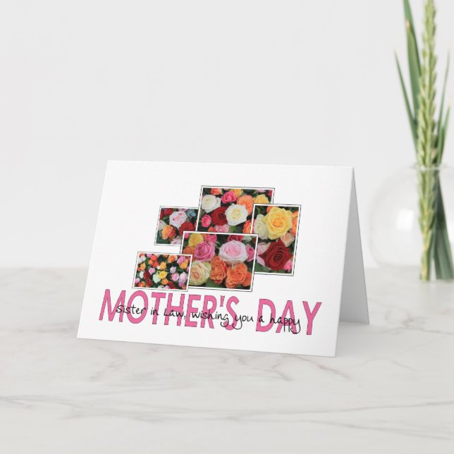 Sister in Law  Happy Mother's Day rose card (Front)
