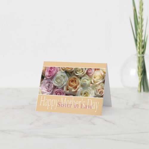 Sister in Law  Happy Mothers Day rose card