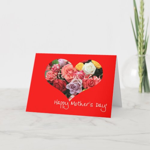 Sister in Law  Happy Mothers Day rose card