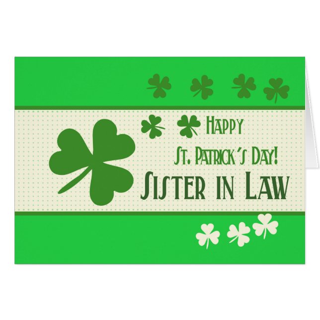 sister in Law  Happy St. Patrick's Day Cards (Front Horizontal)