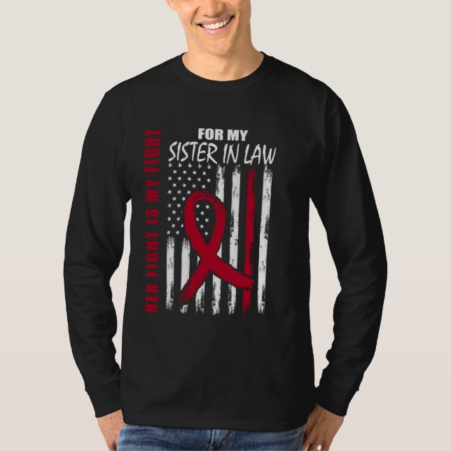 Sister In Law Multiple Myeloma Awareness American  T-Shirt (Front)