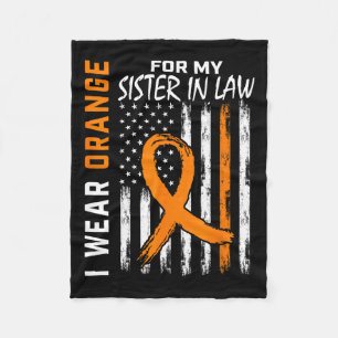 Sister In Law Multiple Sclerosis Ms Flag Gifts Fleece Blanket