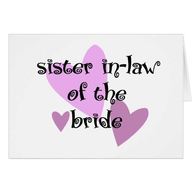 Sister In-Law of the Bride Cards (Front Horizontal)