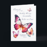 Sister in Law Religious Birthday to Butterflies Card<br><div class="desc">This soft and uplifting birthday card for a Sister-in-Law features delicate watercolor butterflies in pretty shades of blush and lavender. The elegant script and verse from Numbers 6:24 bring a spiritual tone of warmth and gratitude. Celebrate her with beauty, grace, and a message that honors both her birthday and your...</div>