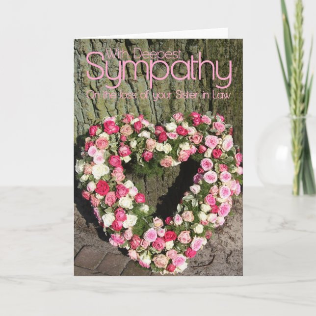 Sister in Law  Sympathy card with Roses (Front)