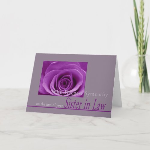 Sister in Law  Sympathy card with Roses