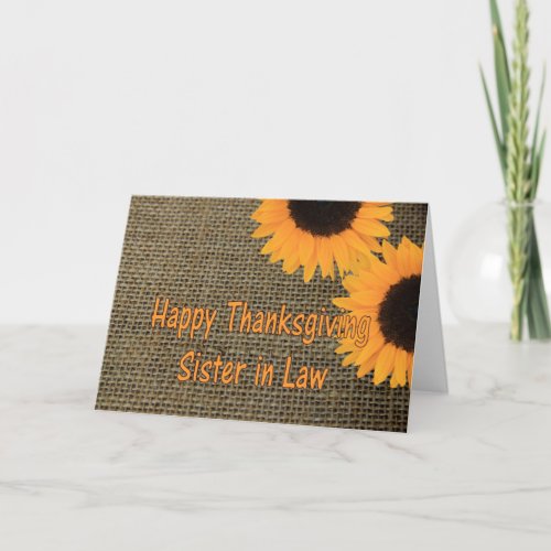 Sister in Law Thanksgiving Card