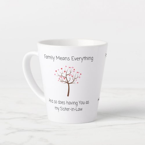 Sister In Law You Mean the World Latte Mug