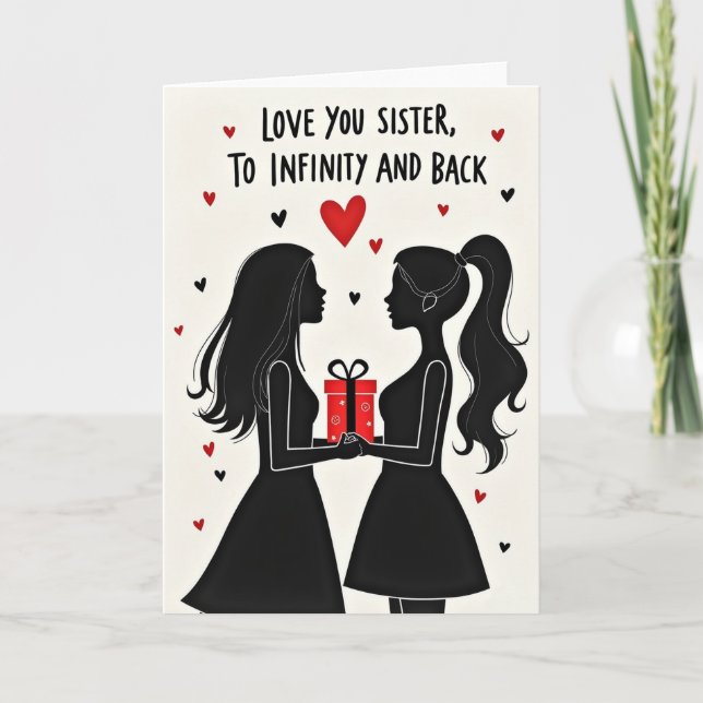 Sister Infinity Hearts Card (Front)