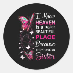 Sister Is My Guardian Angel In Heaven Memorial Day Classic Round Sticker