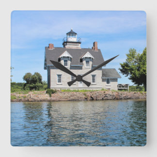 Sister Islands Lighthouse, 1,000 Islands New York Square Wall Clock