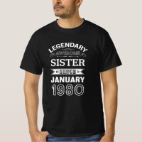 Sister January 1980 40th Birthday Gift