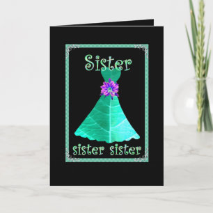 SISTER - Junior Bridesmaid with TEAL GREEN Gown Invitation