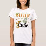 Sister Little Cutie 1st Birthday Party Baby Shower T-Shirt<br><div class="desc">Sister of the Little Cutie baby shower 1st Birthday, 1 year old birthday orange theme. is great design featuring an orange clementine, perfect to wear on Little cutie birthday party, funny women sister tee on 1st birthday little birhtday. wear this Little Cutie Baby Shower orange clementine tee and celebrate the...</div>