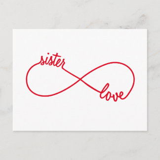 Sister love, infinity sign postcard