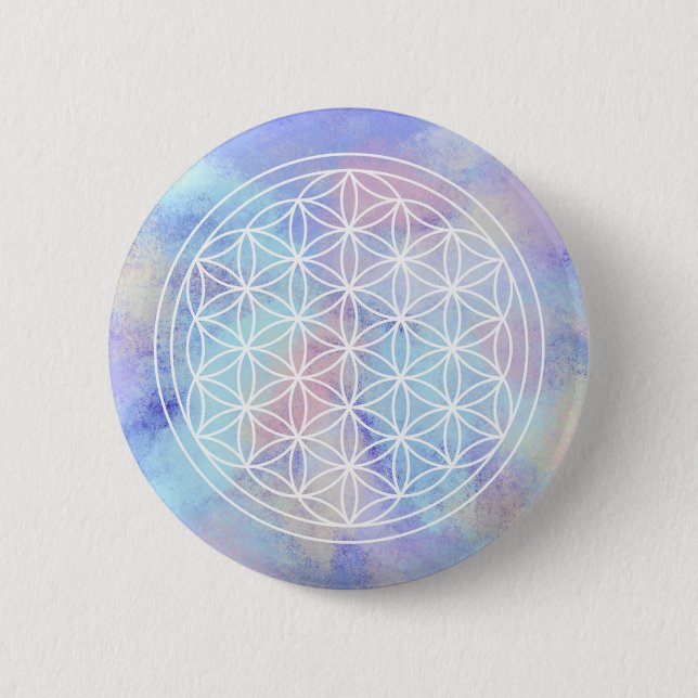 Sister Love – Sacred Geometry Flower of Life Button (Front)