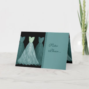 SISTER Maid of Honor Invitation - TURQUOISE Gowns