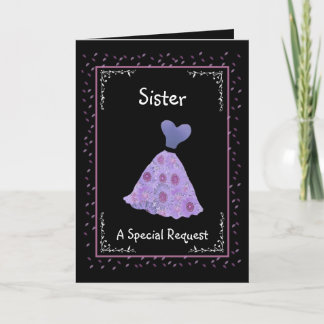 SISTER - Maid of Honor - Purple Flowered Dress Invitation