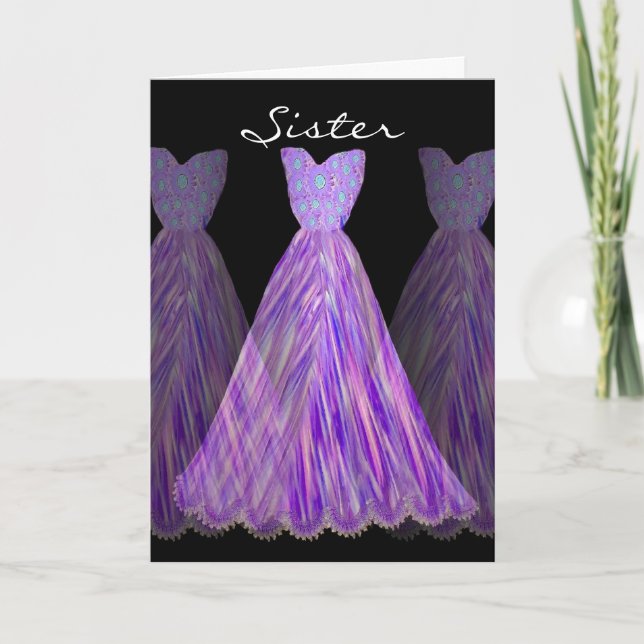 SISTER - Maid of Honor SHADES OF PURPLE Dresses Invitation (Front)