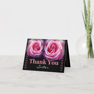SISTER Maid of Honor Wedding Thank You Pink Roses