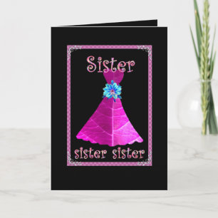 SISTER - Maid of Honor with Magenta Gown Invitation