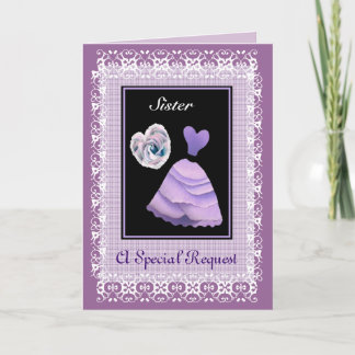 SISTER Maid of Honour - PURPLE Gown Invitation