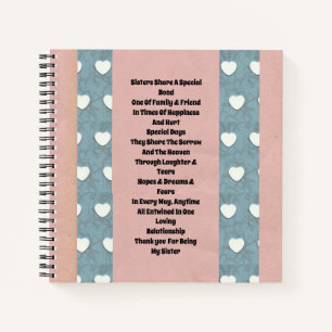Sister Marshmallow Hearts Notebook