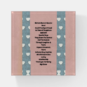 Sister Marshmallow Hearts Paperweight